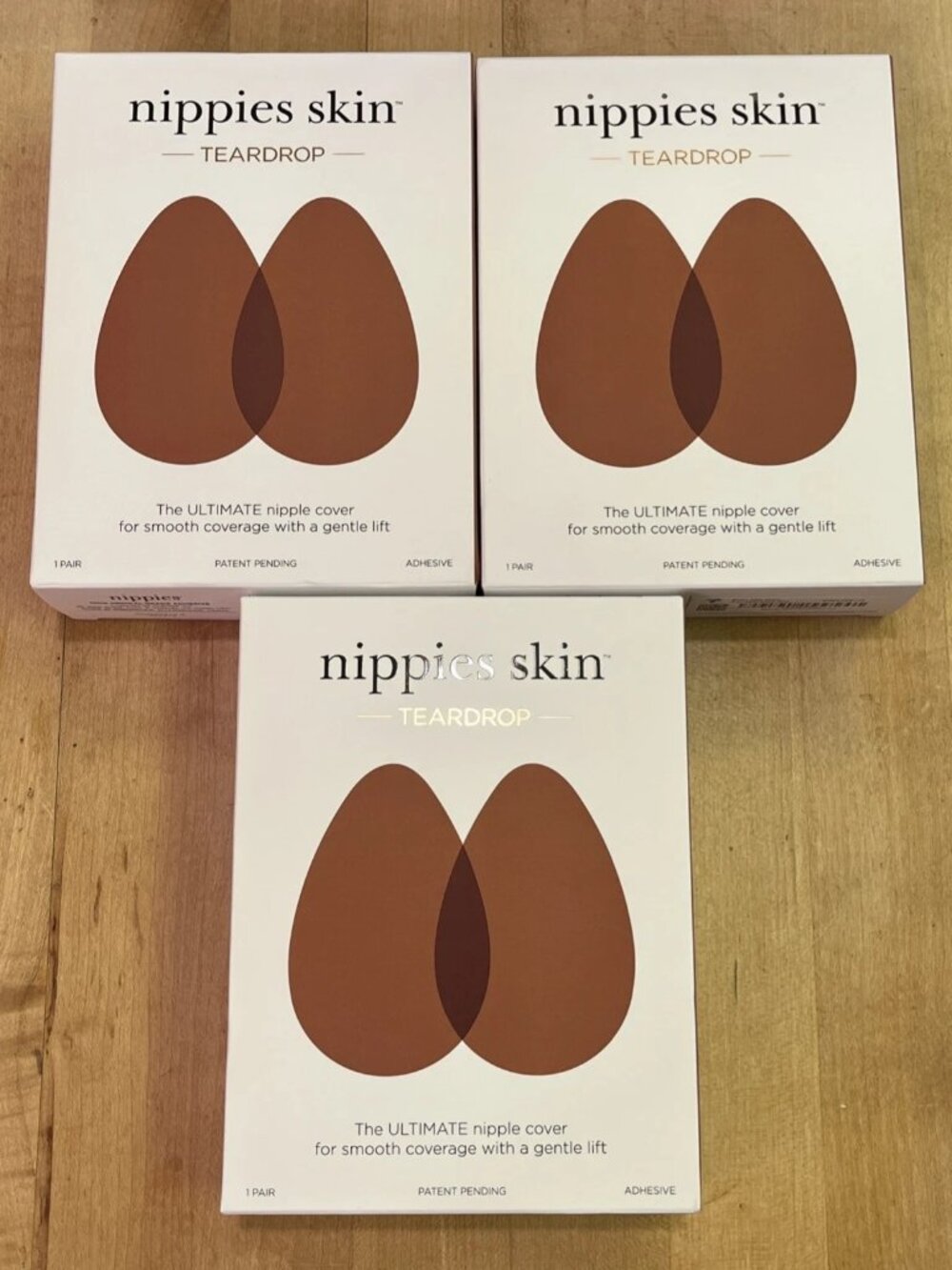 3 Pack Nippies Teardrop Nipple Covers Size A-B Cups Reusable Adhesive - COCO